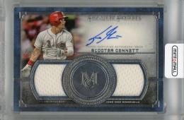 2019 Topps Museum Collection Cincinnati Reds Scooter Gennett Single-Player Signature Swatches Dual Relic Autographs #SSDA-SG 268/299