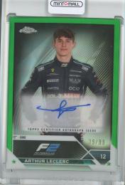 2023 Topps Chrome Formula 1 Racing  Arthur Leclerc Chrome Autographs/Green/#CAC-AL 39/99