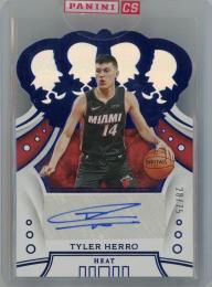 2019-20 Panini Crown Royale Miami Heat Tyler Herro Crown Rookie Autographs Blue #34(パラレル版) 28/75