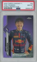 2020 Topps Chrome Formula 1 Racing  Yuki Tsunoda Base/F2 Racers/Purple refractor/#60 81/399 【PSA8】