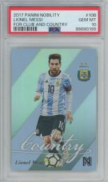 2017 Panini Nobility Soccer  Lionel Messi For Club And Country 【PSA 10】