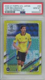 2020-21 Topps UEFA Champions League Japan Edition Soccer  Jude Bellingham RC /Base /#68 /Yellow Refractor 121/150 【PSA 10】