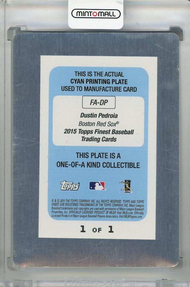 Mint Topps Finest Autographs Printing Plates Cyan