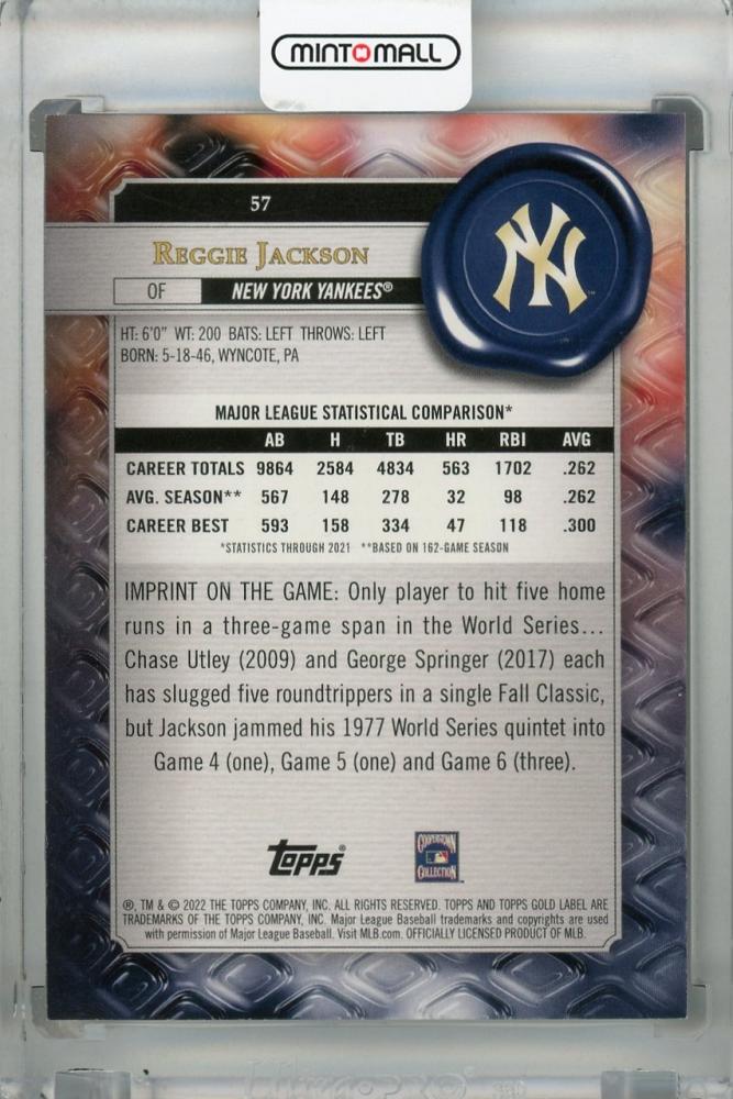 Mint Topps Gold Label New York Yankees Reggie