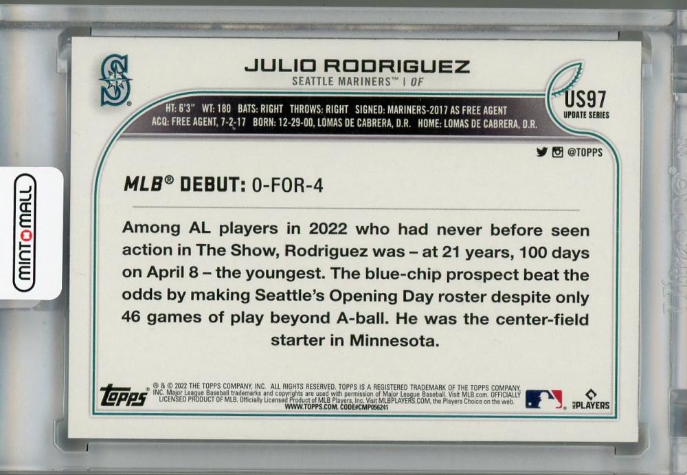 ミントモール MINT 浦和店 2022 Topps Update Series Seattle Mariners Julio