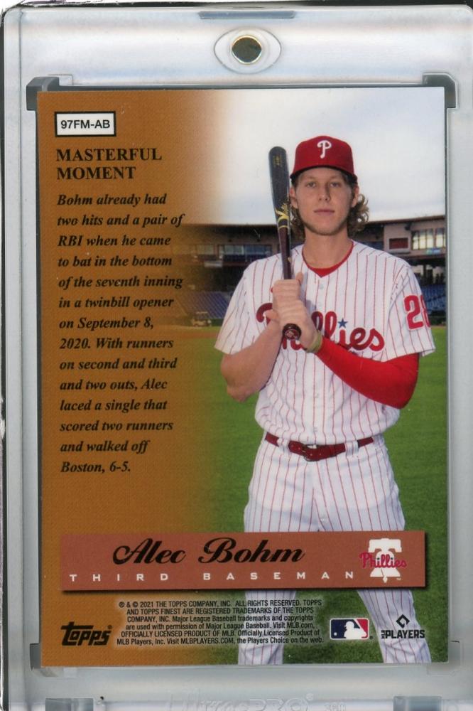 Mint Topps Finest Philadelphia Phillies Alec Bohm