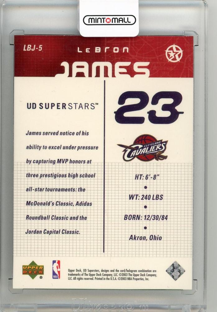 ミントモール MINT 新宿店 2003 UPPER DECK Superstars LBJ5 白欠け有 Lebron James