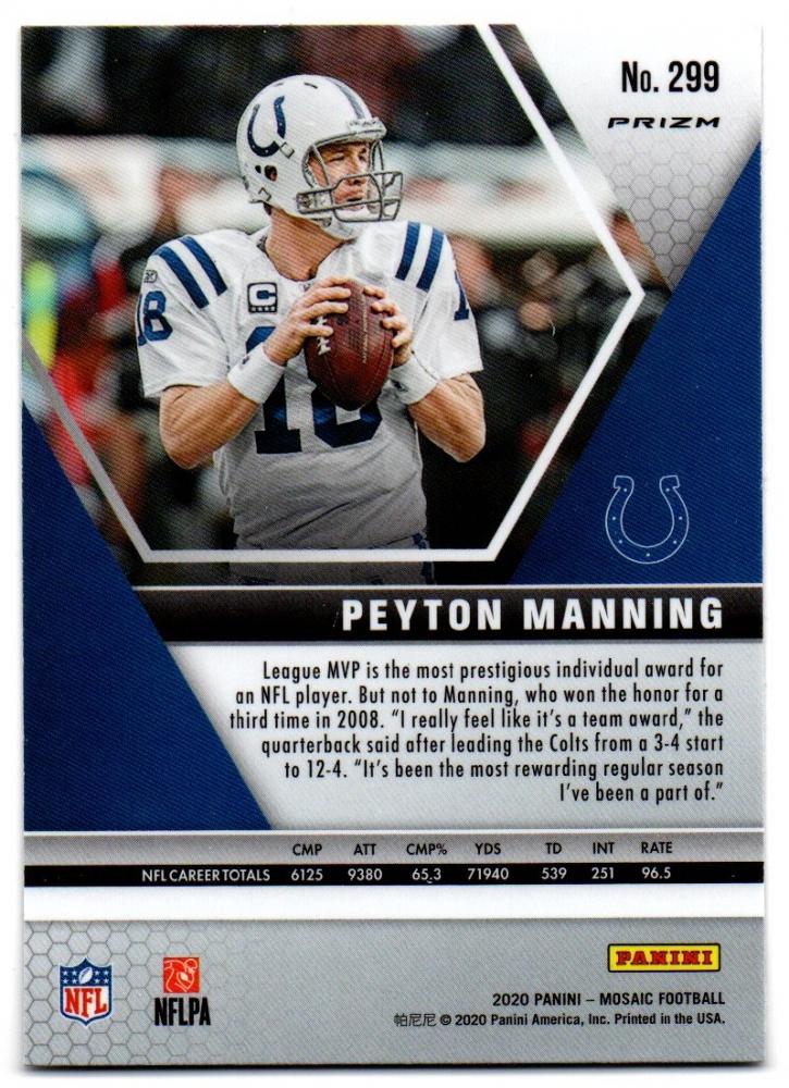 Mint Panini Mosaic Silver Mvps Peyton