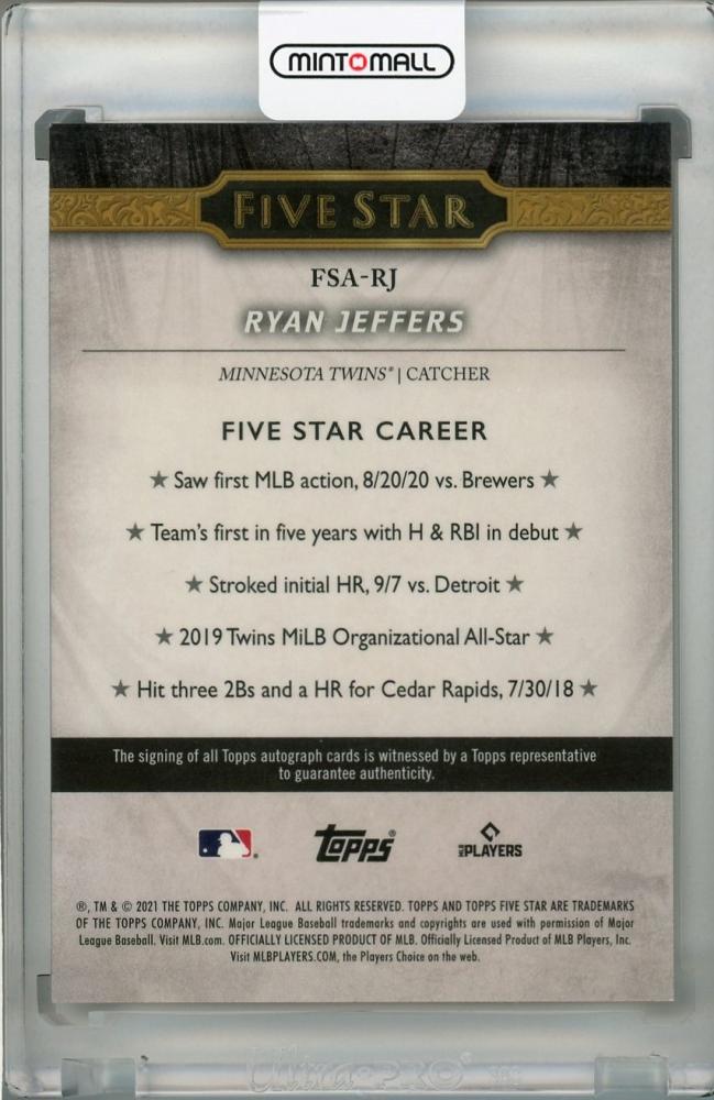 ミントモール MINT 浦和店 2021 Topps Five Star Minnesota Twins Ryan Jeffers