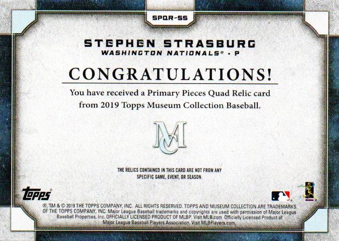 ミントモール MINT 梅田店 2019 TOPPS Museum Collection Stephen Strasburg Game