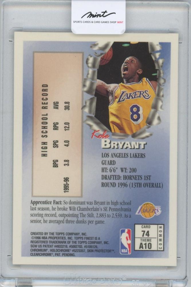 【PSA9】【KOBE BRYANT】1996 TOPPS FINEST #74