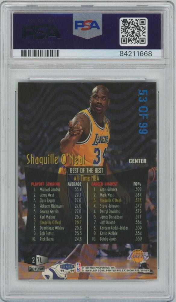 鑑定には出していませんNBAカード98-99 Shaquille O'Neal シャキール