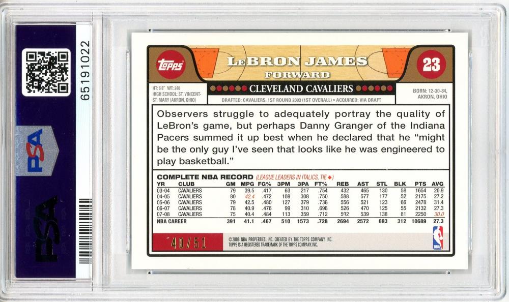 ミントモール / MINT 立川店 / 【PSA5】 2008-09 Topps Lebron James