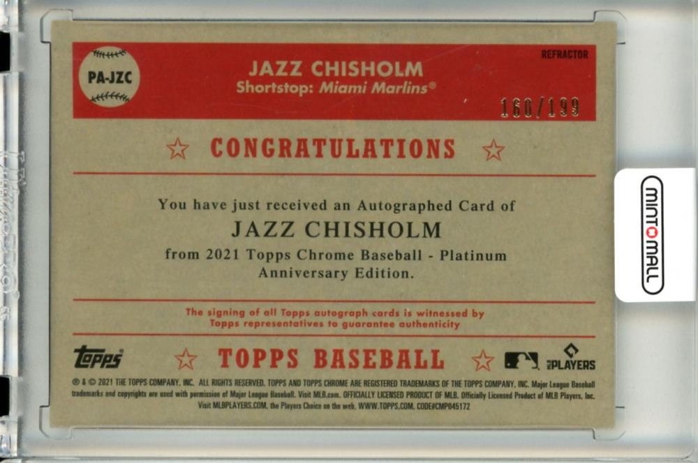 Jazz Chisholm Jr. 2021 Topps Chrome Platinum Anniversary Red Atomic  Refractor #7 Price Guide - Sports Card Investor