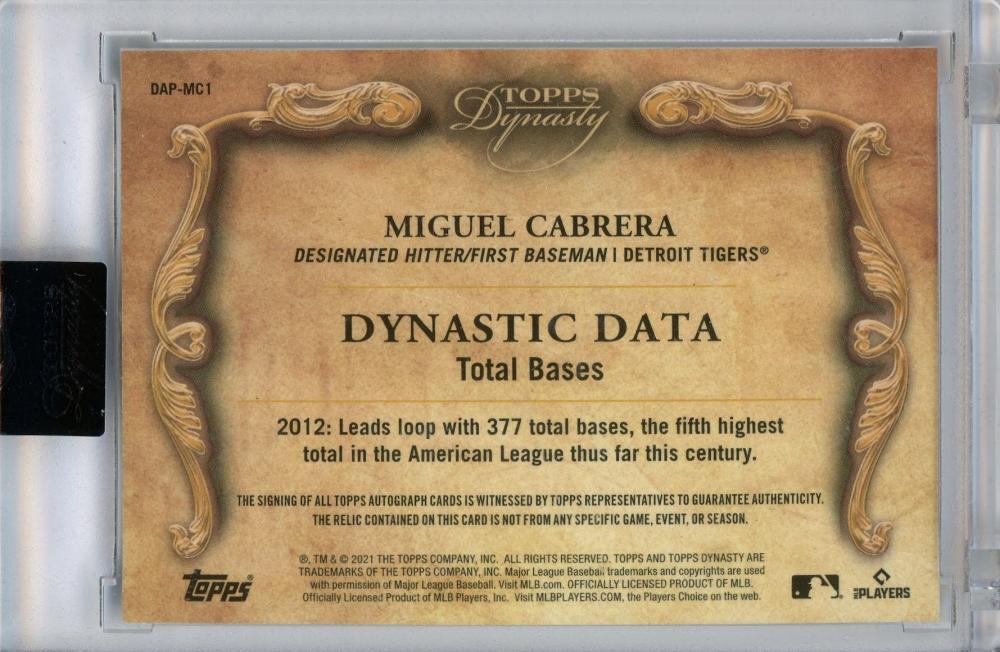 ミントモール / MINT 札幌店 / 2021 TOPPS Dynasty Miguel Cabrera