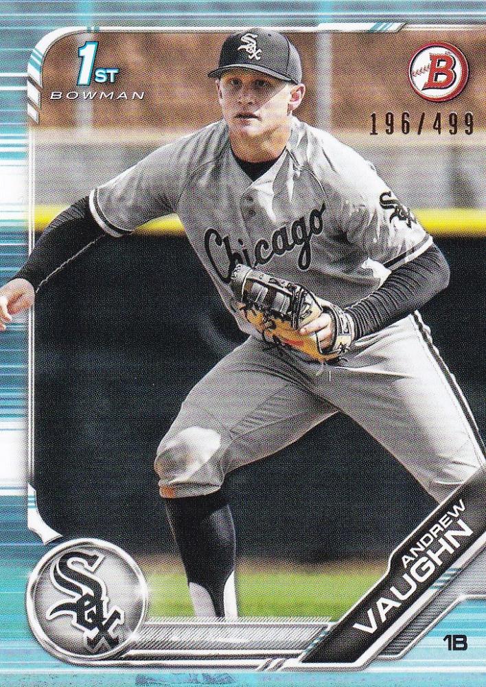 Andrew Vaughn 2019 Leaf Metal Draft Blue Wave Autograph /20 CHICAGO WHITE  SOX - All-Star Sports