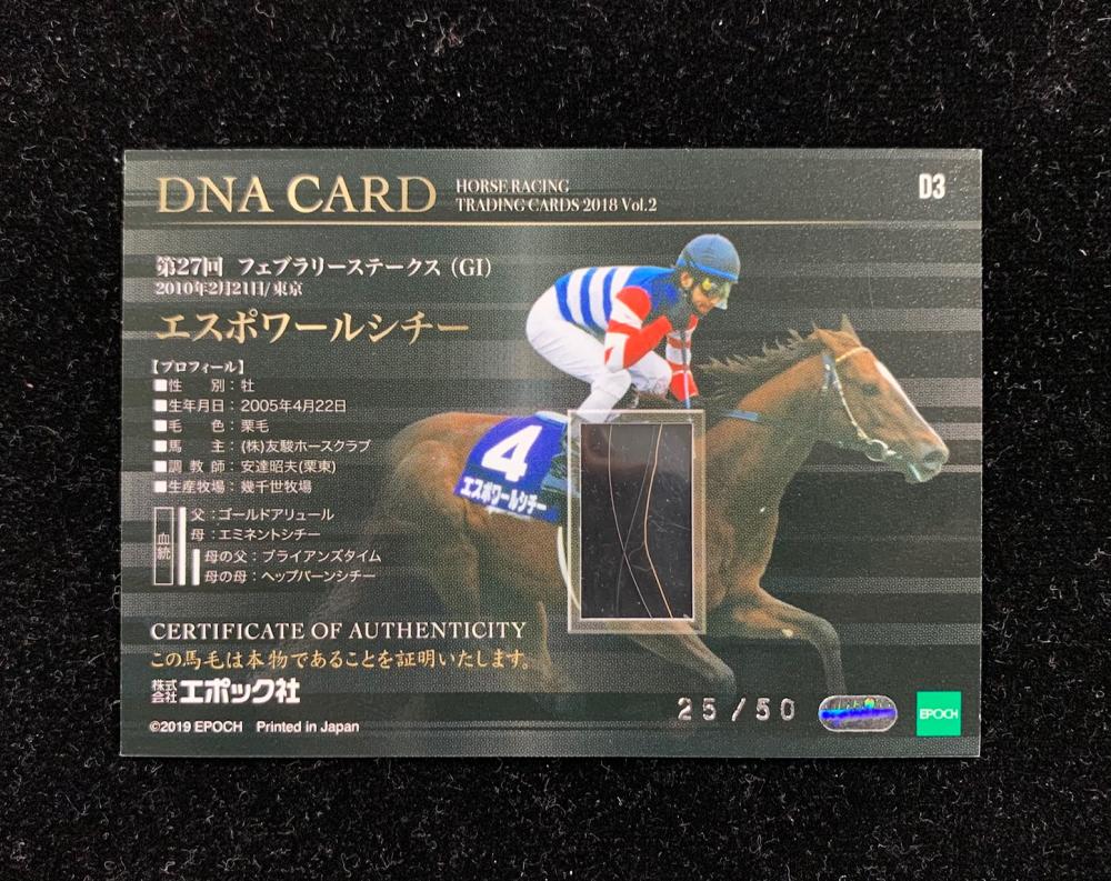 大人気の エポック ホースレーシングカード エスポワールシチー DNA