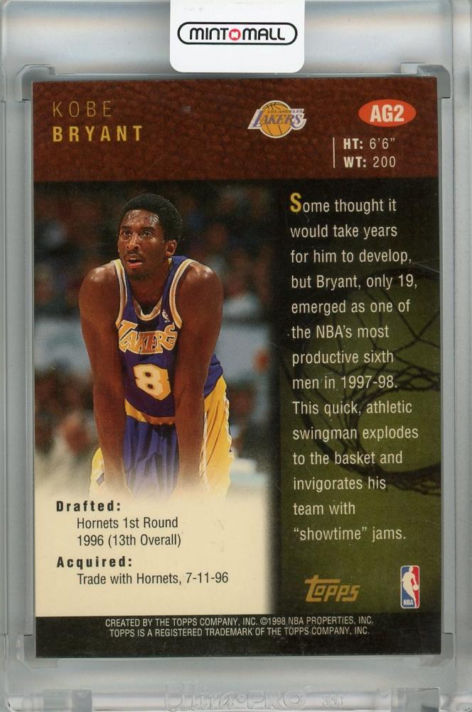 激レア Topps CERTIFIED Autograph ISSUE #AG2 1998-99 Rookie Kobe ...