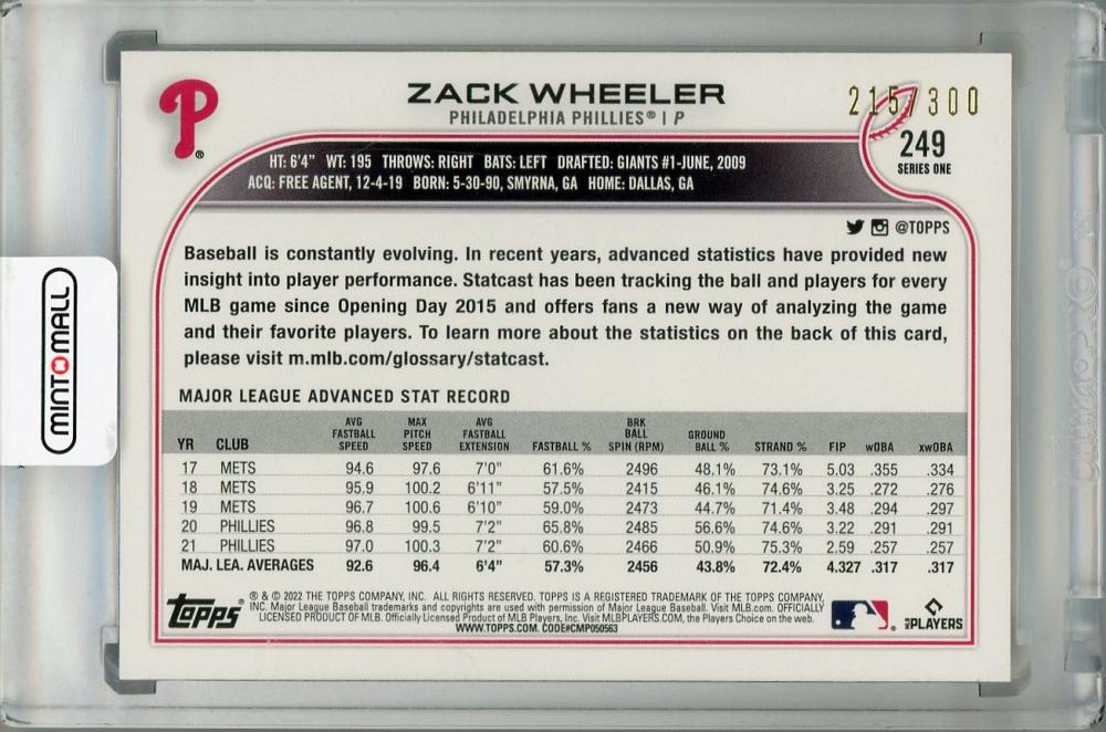 ミントモール / MINT 浦和店 / 2022 Topps Series 1 Philadelphia Phillies Zack