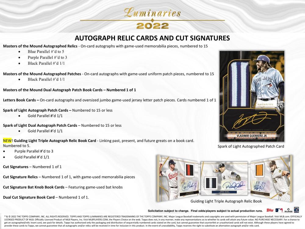 ミントモール / MINT-WEB店 / MLB 2022 TOPPS LUMINARIES BASEBALL HOBBY