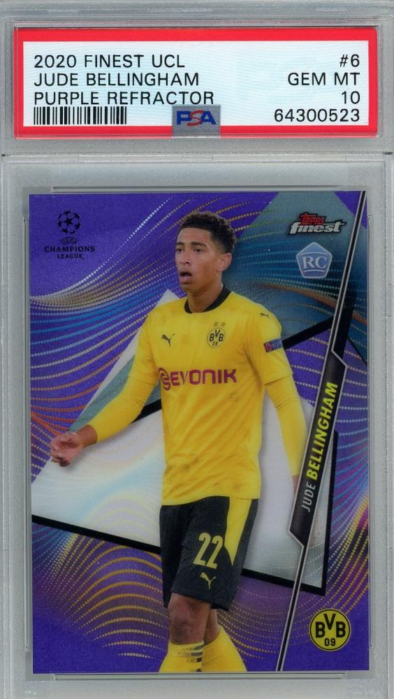 2020-21 Topps Finest UEFA Champions League Jude Bellingham RC/ Purple Refractors/#6【228/250】【PSA10】 Borussia Dortmund