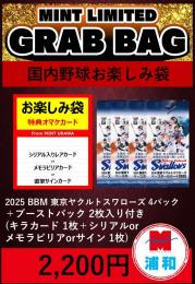 【国内野球お楽しみ袋】2025 BBM 東京ヤクルトスワローズ 4パック + ブーストパック1個 (2枚入)