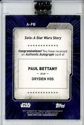 2022 Topps Star Wars Signatures Series Paul Bettany as Dryden Vos