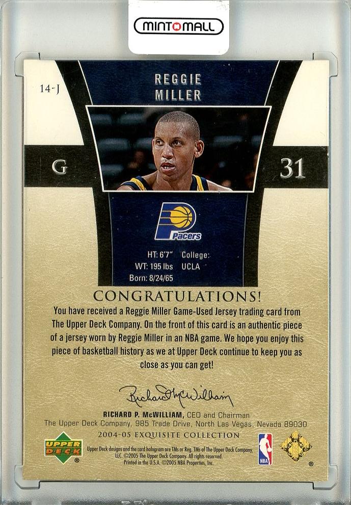 公式日本良部！ Reggie Miller ＜ 03-04 SP Game Used Authentic Patches ＞ 100枚限定パッチ その他