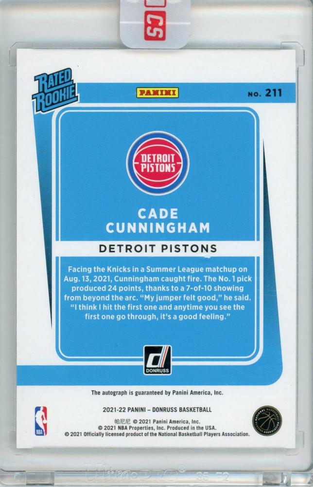 ミントモール Mint 札幌店 2021 22 Panini Donruss Cade Cunningham Rated Rookie Signature Holo Laser 