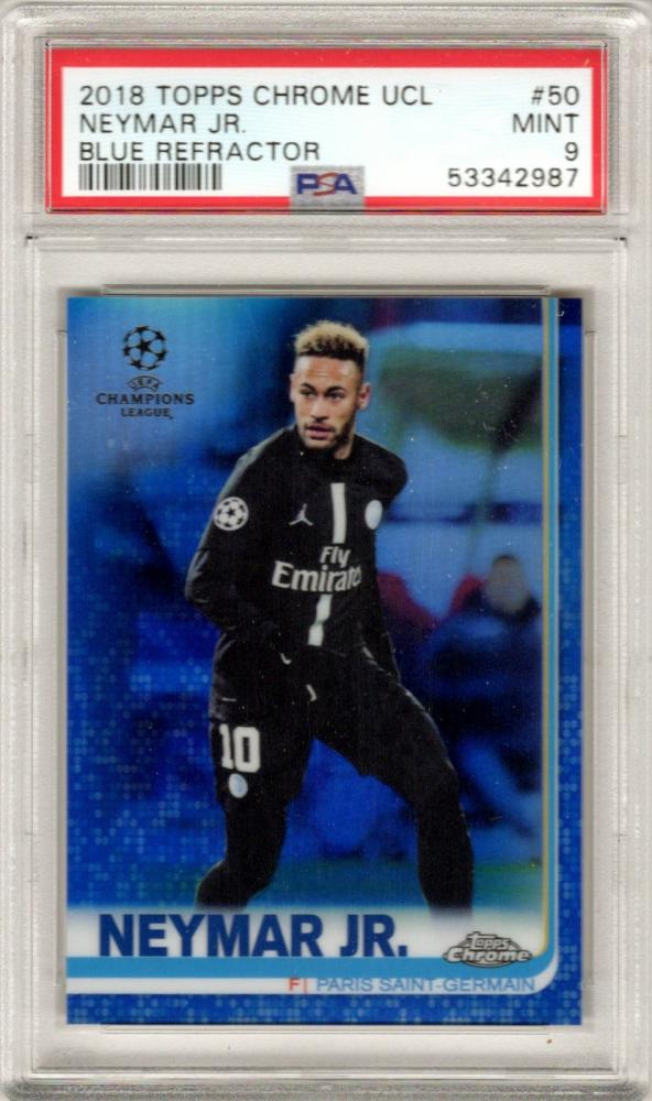 2018-19 Topps Chrome UCL - Blue Refractor #50 Neymar Jr /150