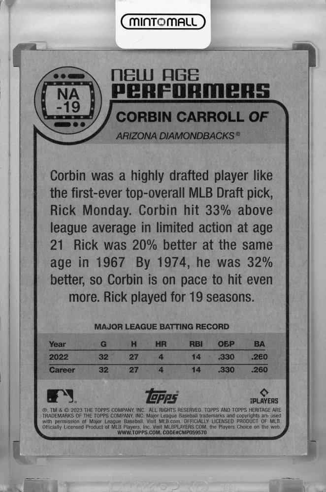 ミントモール / MINT 浦和店 / 2023 Topps Heritage Arizona Diamondbacks Corbin