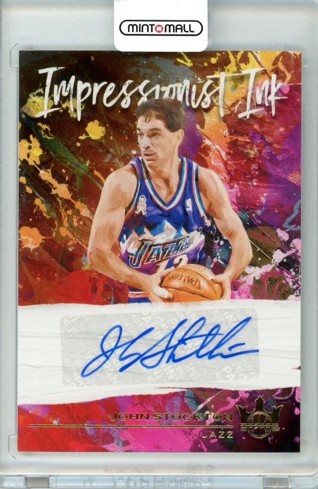 John Stockton Auto サイン /75 2020-21 Panini NBA Court Kings-