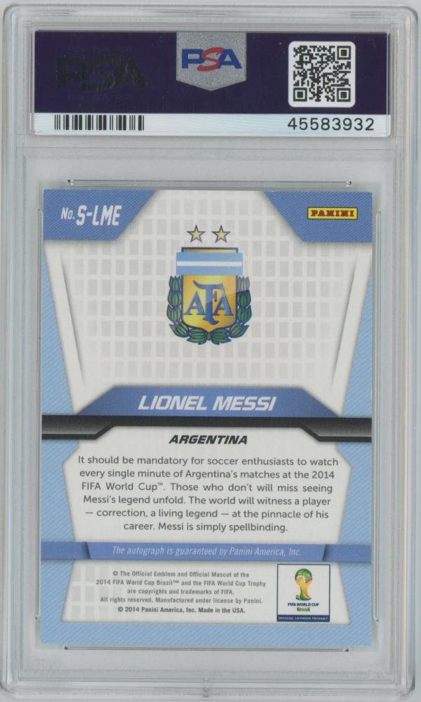 2014 Panini Prizm World Cup Lionel Messi PSA 9 Mint ラベルエラー