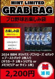 【国内野球お楽しみ袋】2024 BBM オリックス・バファローズ 4パック + ブーストパック1個 (2枚入)