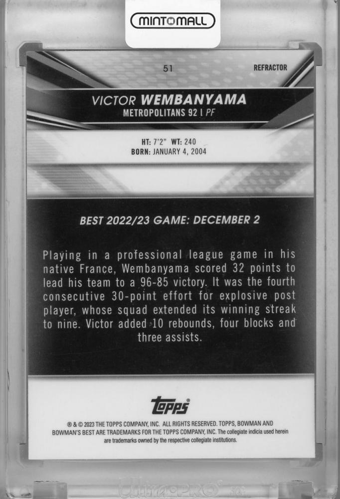 VICTOR WEMBANYAMA RC ウェンバンヤマ REFRACTOR