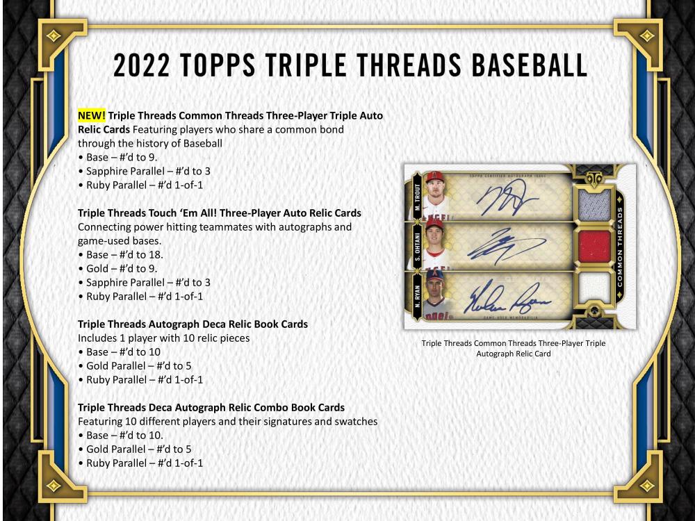 2022 TOPPS Triple threads 36シリ トリプルレリックupperdeck