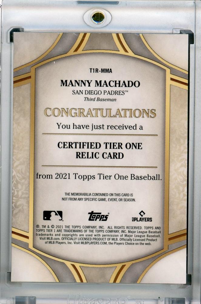 2022 Topps Tier One - Manny Machado Camo! Jersey Relic - /249