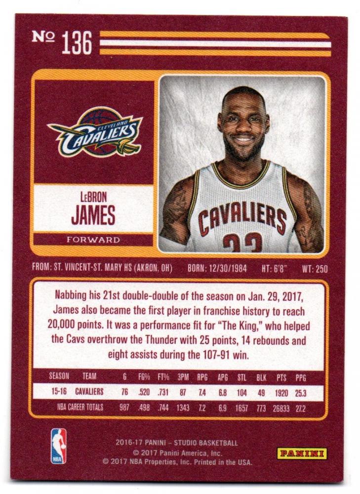 販売店lebron james Panini studio from downtown その他