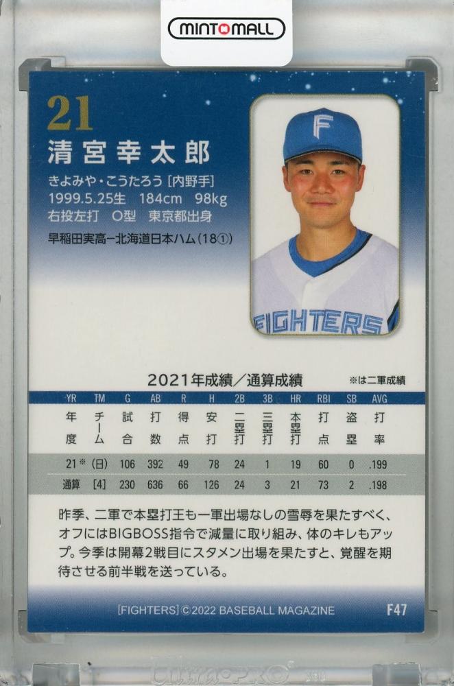 【超激安即納】清宮幸太郎 BBM 2022 北海道日本ハムファイターズ 直筆サインカード Auto 31枚限定 5/31 ベースボール･マガジン