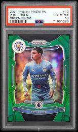 2021-22 Panini Prizm English Premier League #13 Phil Foden Prizms Green【4/5】【PSA GEM MINT 10】 Manchester City FC