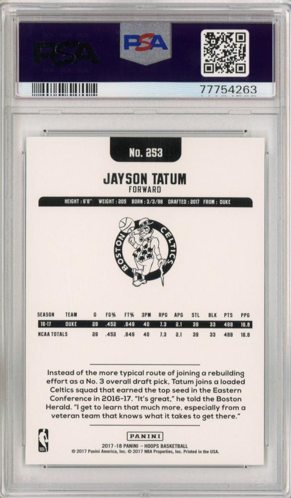 ミントモール / MINT 池袋店 / 2017-18 Panini Hoops Jason Tatum #253 