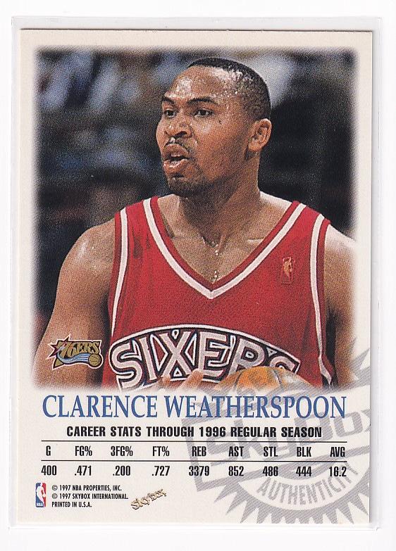 ミントモール Mint 新宿店 1997 98 Skybox Premium Autographics Clarence Weatherspoon Philadelphia 76ers