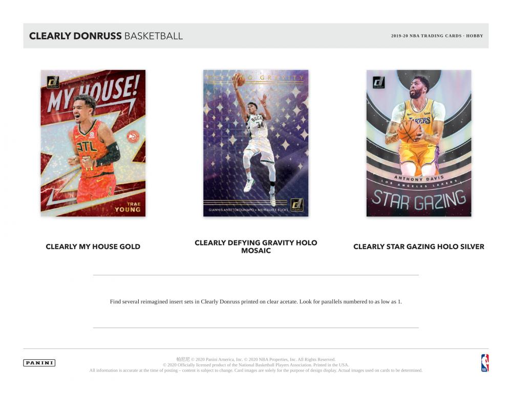 NBAカード 2019-20 Clearly Donruss 未開封Box