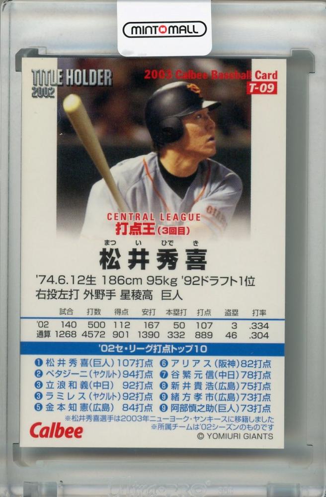 松井秀喜 公式ホームランカード 2002年セット(シーズン)-