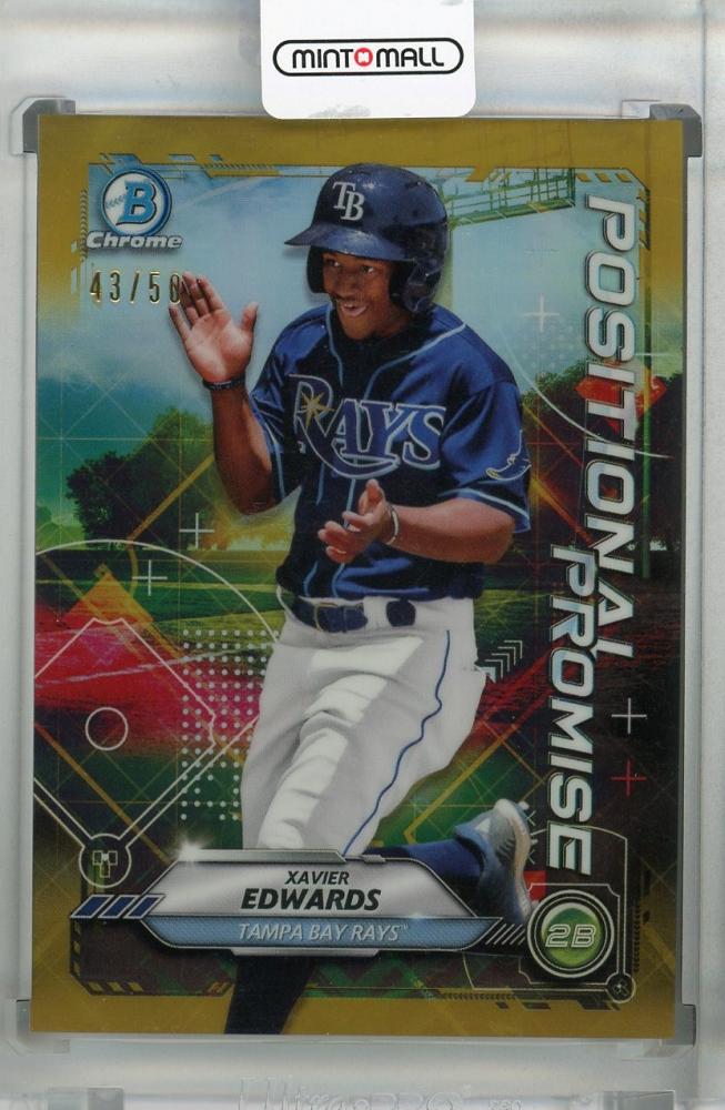 Mint Topps Bowman Tampa Bay Rays Xavier Edwards Positional Promise Gold