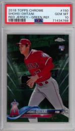 2018 Topps Chrome Base Set Variation Refractors #150 Shohei Ohtani/Red  jersey, running - NM-MT