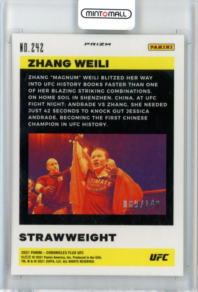 Mint Panini Chronicles Flux Ufc Zhang Weili Base