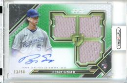 Nico Hoerner Autographed 2021 Topps Triple Threads Jersey Card