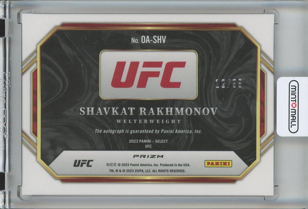 UFC Shavkat Rakhmonov シャフカト・ラフモノフ カード-