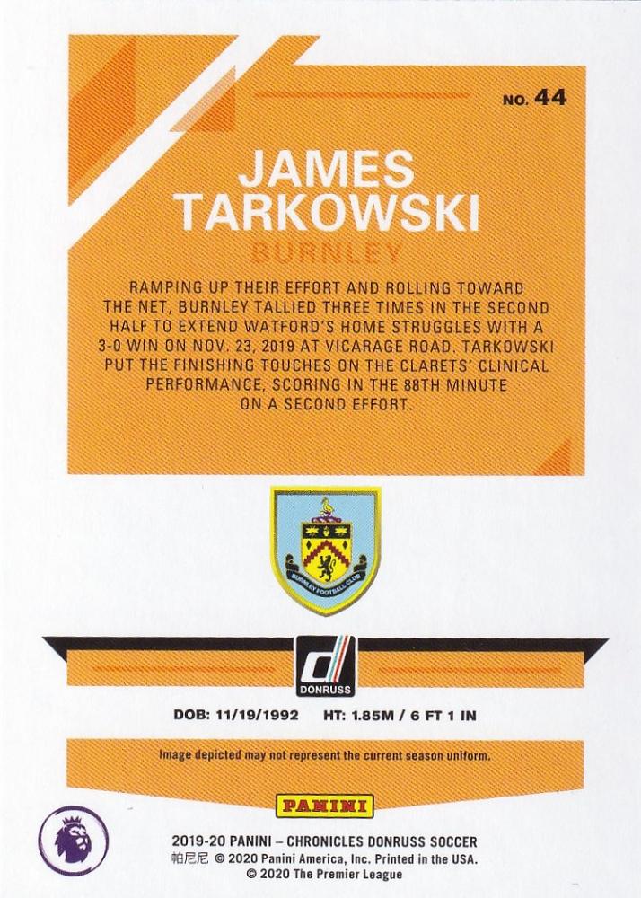 ミントモール Mint 浦和店 19 Panini Chronicles Burnley James Tarkowski Base Donruss Premier League Blueパラレル版 45 75